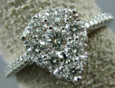 ESTATE LARGE .84CT DIAMOND 18K WHITE GOLD 3D PEAR SHAPED ENGAGEMENT PROMISE RING