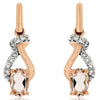 .90CT DIAMOND & AAA MORGANITE 14KT ROSE GOLD 3D OVAL TEAR DROP HANGING EARRINGS
