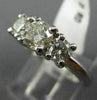 ESTATE 1.12CT DIAMOND 14K WHITE GOLD 3 STONE PAST PRESENT FUTURE ENGAGEMENT RING