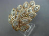 ESTATE EXTRA LARGE 1.39CT DIAMOND 14K ROSE GOLD 3D MULTI LEAF DOUBLE FINGER RING