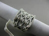ESTATE WIDE 1.03CT DIAMOND 14KT WHITE GOLD MULTI ROW OPEN FILIGREE COCKTAIL RING