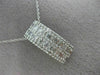 ESTATE WIDE .92CT ROUND & BAGUETTE DIAMOND 18K WHITE GOLD 3D RECTANGULAR PENDANT