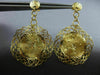 ESTATE LARGE 14KT YELLOW GOLD 3D FLOWER FILIGREE LOVE HANGING EARRINGS #21557