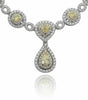 ESTATE LARGE 13.12CT WHITE & FANCY YELLOW DIAMOND 18K 2 TONE GOLD HEART NECKLACE