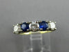 ESTATE 1.15CT DIAMOND SAPPHIRE 14KT 2 TONE GOLD WEDDING ANNIVERSARY RING #25467