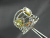 ESTATE LARGE 1.96CT WHITE & FANCY YELLOW DIAMOND 18K TWO TONE GOLD LEAF RING