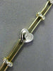 ANTIQUE LONG .25CT DIAMOND 14KT WHITE & YELLOW GOLD BEZEL HEART BRACELET #19183