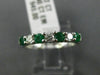 ESTATE .62CT DIAMOND & AAA EMERALD 14KT WHITE GOLD 3D 7 STONE ANNIVERSARY RING