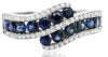 ESTATE WIDE 1.28CT DIAMOND & AAA SAPPHIRE 14KT WHITE GOLD 3D ANNIVERSARY RING