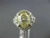 LARGE 3.90CT WHITE & FANCY YELLOW DIAMOND 14KR WHITE GOLD HEART ENGAGEMENT RING