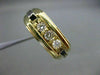 ESTATE WIDE .30CT DIAMOND 14KT TWO TONE GOLD SQUARE 3 STONE GYPSY RING #10911