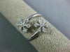 ESTATE WIDE .22CT DIAMOND 14K WHITE GOLD 3D CRISS CROSS SNOW FLAKE STAR FUN RING
