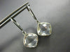 ESTATE AAA CRYSTAL 14KT WHITE GOLD 3D CUSHION CLASSIC BEZEL HANGING EARRINGS