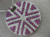 ESTATE LARGE 3.71CT DIAMOND & AAA PINK SAPPHIRE 18KT WHITE GOLD SUNBURST PENDANT