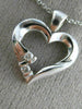 ESTATE .06CT ROUND DIAMOND 14KT WHITE GOLD CLASSIC LOVE HEART PENDANT #22984