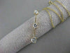 ESTATE .67CT DIAMOND 14K GOLD PAST PRESENT FUTURE 3 STONE PENDANT 16" VVS #13089
