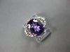 3.34CT DIAMOND & AAA AMETHYST 14KT WHITE GOLD OVAL & ROUND HALO FRIENDSHIP RING