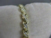 ANTIQUE 1.75CT DIAMOND 14K YELLOW GOLD TWIST BRACELET 6MM WIDE 7.50" INCH #18694