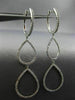 ESTATE LARGE .90CT DIAMOND 18KT WHITE GOLD 3D GRADUATING PEAR HANGING EARRINGS