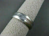 ESTATE WIDE 14KT WHITE GOLD SOLID MATTE & SHINY LOOK MENS WEDDING RING #1321