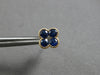 1.2CT DIAMOND & AAA SAPPHIRE 14KT YELLOW GOLD 3D INVISIBLE FLOWER STUD EARRINGS