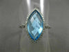 ESTATE 4.54CT DIAMOND & AAA BLUE TOPAZ 14KT WHITE GOLD 3D MARQUISE HALO FUN RING