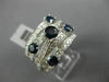 ESTATE WIDE 2.15CT DIAMOND SAPPHIRE 14KT WHITE GOLD CRISS CROSS ANNIVERSARY RING