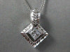 ESTATE .27CT SQUARE DIAMOND SOLITAIRE FILIGREE 14K WHITE GOLD PENDANT FVVS 10305