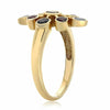 ESTATE .97CT AAA PINK & BLUE SAPPHIRE 14KT YELLOW GOLD FLOWER ETOILE BEZEL RING