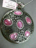 ESTATE LARGE 1.36CT DIAMOND & AAA PINK SAPPHIRE 14KT BLACK GOLD FILIGREE PENDANT