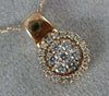 ESTATE .35CT DIAMOND 14KT ROSE GOLD 3D CLUSTER ROUND FLOATING FLOWER PENDANT