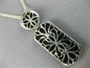 ESTATE LARGE .18CT DIAMOND & AAA ONYX 14KT WHITE GOLD SQUARE SNAKE FUN PENDANT