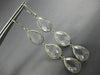 ESTATE LARGE AAA CRYSTAL 14KT WHITE GOLD PEAR SHAPE LEVER BACK HANGING EARRINGS
