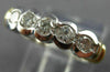 ESTATE .45CT DIAMOND 14KT 2 TONE GOLD SEMI BEZEL WEDDING ANNIVERSARY RING #18828