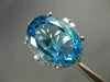 EXTRA LARGE 16.75CT DIAMOND & AAA OVAL BLUE TOPAZ 14KT WHITE GOLD HALO FUN RING