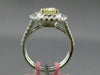 ESTATE LARGE GIA 2.16CT DIAMOND 18KT TWO TONE GOLD DOUBLE HALO ENGAGEMENT RING