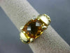 ESTATE LARGE 3.06CT DIAMOND & AAA CITRINE 14K YELLOW GOLD 3D MESH FLEXIBLE RING