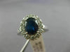 ESTATE LARGE 2.17CT DIAMOND & AAA SAPPHIRE 14KT WHITE GOLD HALO ENGAGEMENT RING