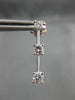 ESTATE .88CT DIAMOND 14KT WHITE GOLD PAST PRESENT FUTURE HANGING EARRINGS #14438