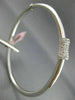 ESTATE .42CT DIAMOND 14K WHITE GOLD 3D SQUARE BOW DESIGN CLASSIC BANGLE BRACELET
