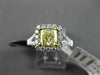 ESTATE 1.76CT GIA FANCY YELLOW DIAMOND 18K TWO TONE GOLD CLASSIC ENGAGEMENT RING
