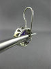 ESTATE LARGE 6.17CT DIAMOND & AMETHYST 14KT WHITE GOLD FILIGREE HANGING EARRINGS