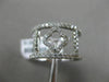 ESTATE WIDE .71CT DIAMOND 18KT WHITE GOLD 3D OPEN FLOWER FUN DOUBLE LOVE RING