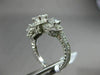 ESTATE 2.0CT DIAMOND 14KT WHITE GOLD 3D 3 STONE FILIGREE HALO ENGAGEMENT RING