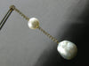 EXTRA LARGE 1.7CT DIAMOND & AAA SOUTH SEA PEARL 18K YELLOW GOLD HANGING EARRINGS