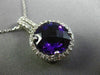 ESTATE LARGE 5.49CT DIAMOND & AMETHYST 14KT WHITE GOLD FILIGREE FLOATING PENDANT