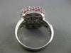 ESTATE LARGE 2.82CT DIAMOND & AAA PINK SAPPHIRE 18KT WHITE GOLD 3D SQUARE RING