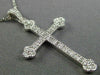 ESTATE .15CT DIAMOND 14KT WHITE GOLD 3D FILIGREE MILGRAIN CROSS PENDANT W/ CHAIN