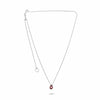 ESTATE .73CT DIAMOND & AAA PEAR SHAPE RUBY 18KT WHITE GOLD 3D TEAR DROP NECKLACE