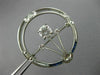 ANTIQUE LARGE 1.5CT OLD MINE DIAMOND & AAA SAPPHIRE 14K WHITE GOLD FLOWER BROOCH
